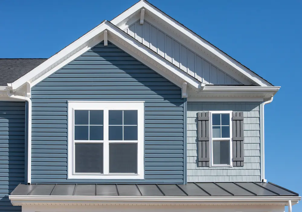 Exterior of the second floor of a Vancouver WA home with fiber cement siding